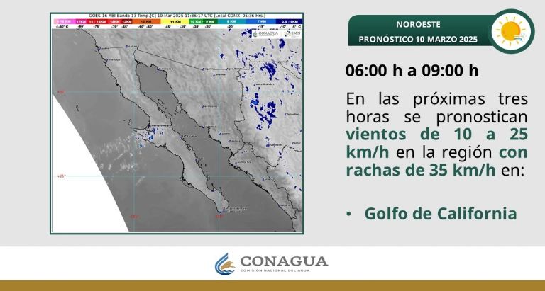 Clima en Sonora para HOY lunes 10 de marzo de 2025. Foto: Conagua