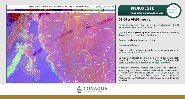 Clima en Sonora para HOY martes 11 de marzo. Foto: Conagua