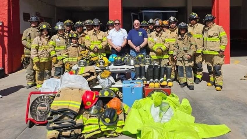 Desde Michigan: Bomberos de Estados Unidos donan equipo a sus homólogos de Empalme