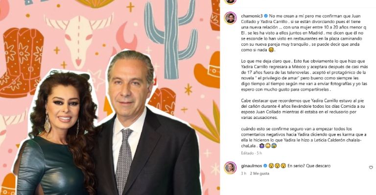 Yadhira Carrillo confirmaría su soltería e ¿infidelidad de Juan Collado?