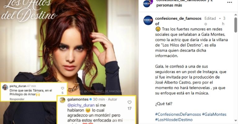 Gala Montes afirma que rechazó novela en Televisa