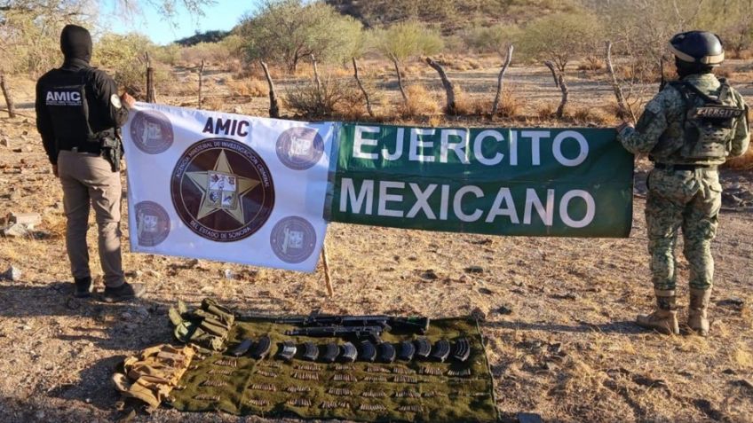 Crimen organizado al norte de Sonora: Decomisan armamento, munición y vehículos robados