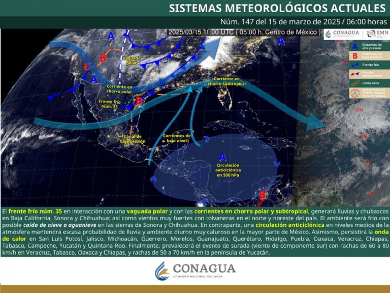 Clima en México Hoy 15 de marzo