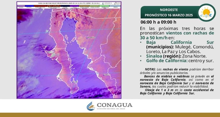 Clima en Sonora para HOY domingo 16 de marzo. Foto: Conagua