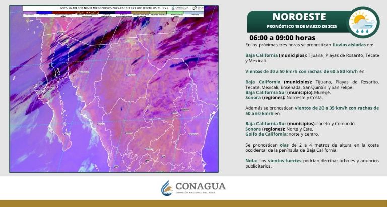 Clima en Sonora para HOY martes 18 de marzo de 2025. Foto: Conagua