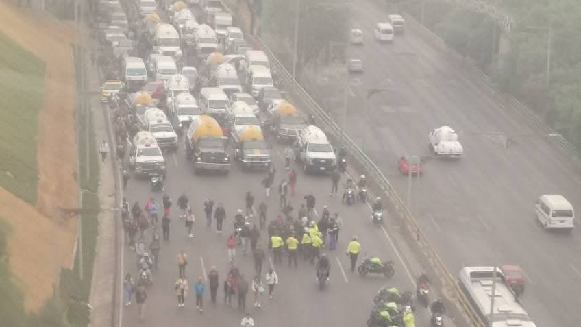 Caos en la autopista México-Pachuca: Piperos colapsan la circulación hacia la CDMX