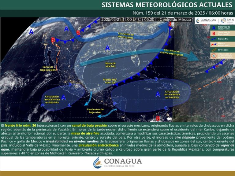 Pronóstico del clima en México para HOY viernes 21 de marzo. Foto: Conagua