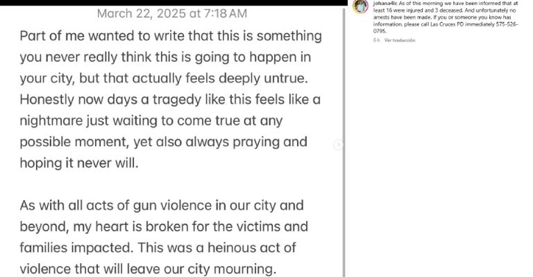 Tiroteo en Nuevo México deja a al menos 3 muertos y 14 heridos