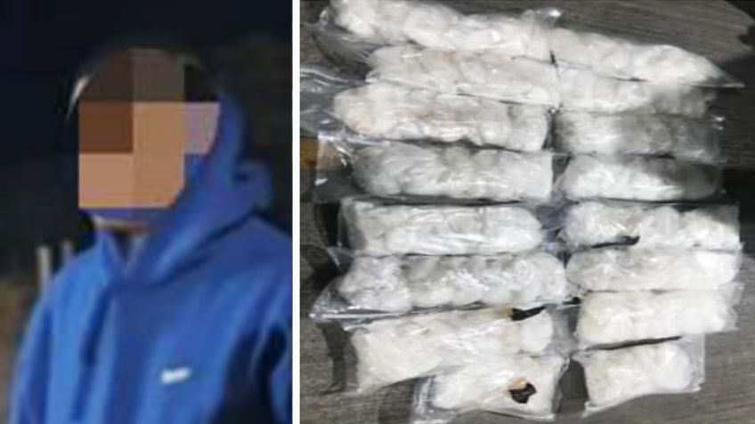 Sorprenden a chofer de paquetería con 41 kilos de metanfetamina en carretera de Sonora