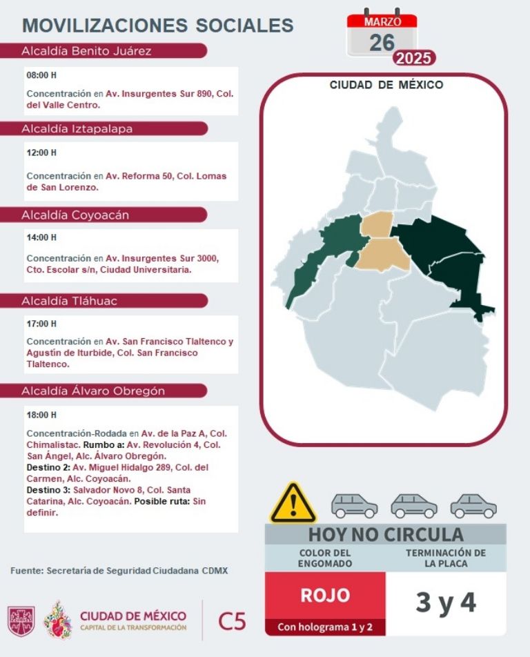 Tráfico en CDMX hoy miércoles 26 de marzo 
