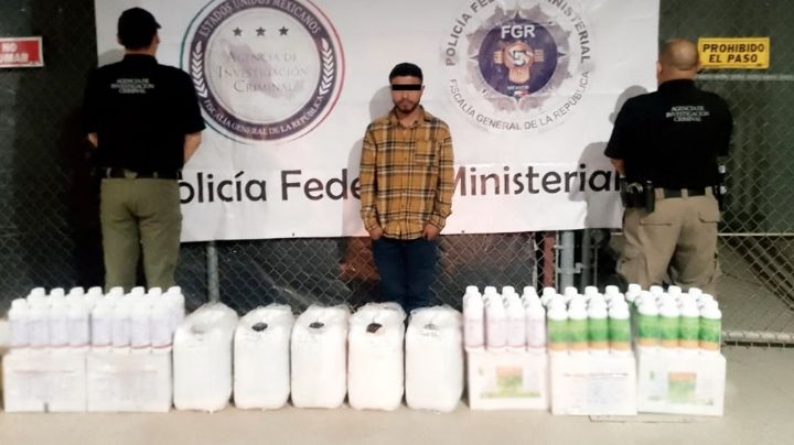 Detienen en Sonora a trailero que transportaba más de 150 litros de metanfetamina líquida