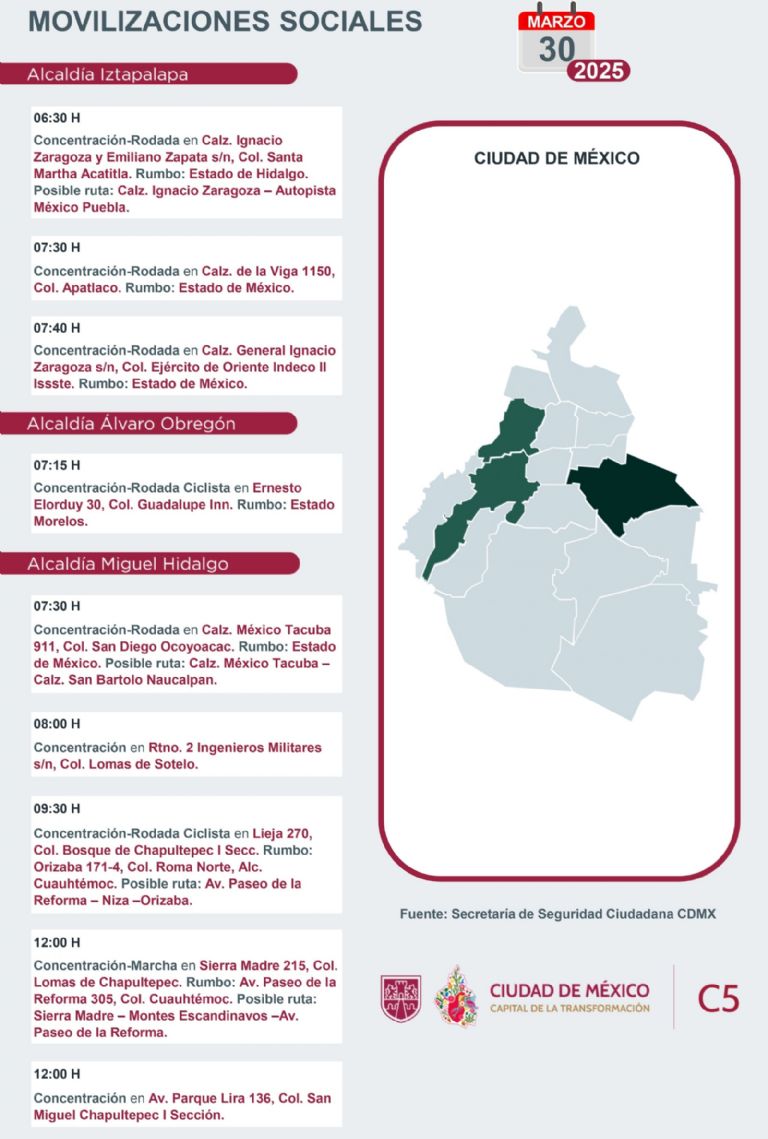 Tráfico para CDMX este domingo 30 de marzo 