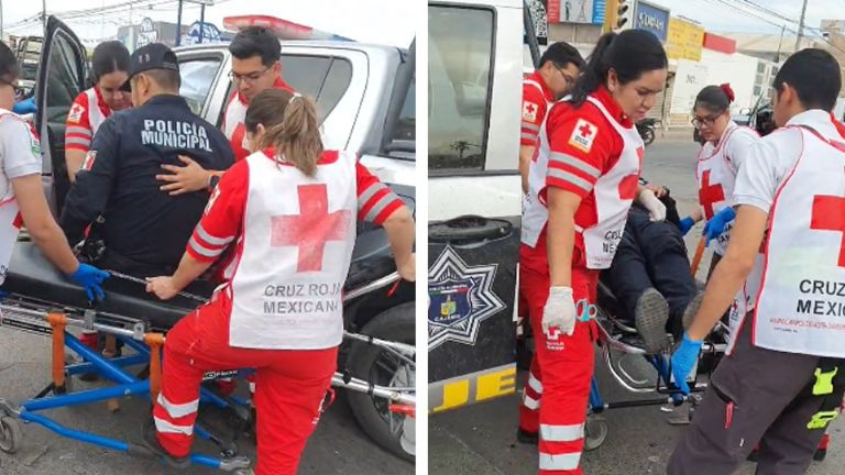 Los dos policías municipales fueron llevados a un hospital