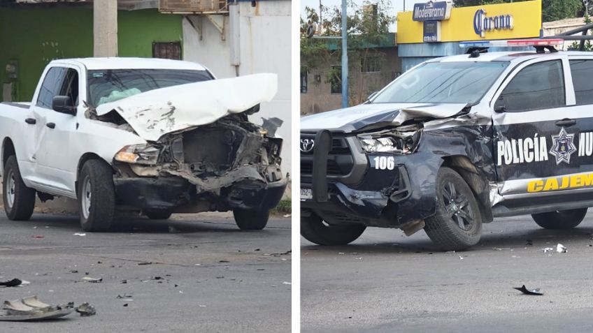 Encontronazo entre municipales y AMIC en Ciudad Obregón; hay dos agentes lesionados