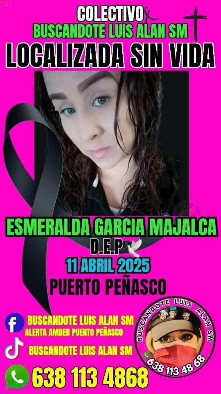 Localizan a sin vida a mujer desaparecida en Puerto Peñasco. Foto: Facebook