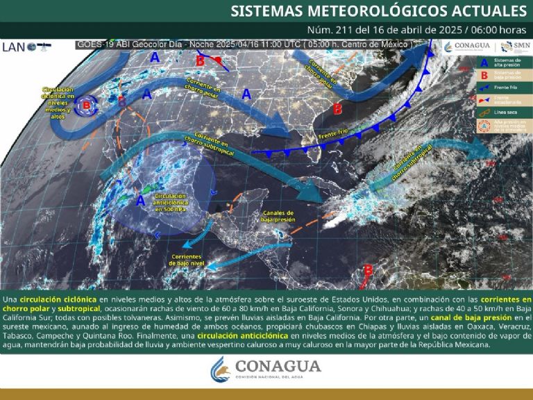 Clima en México para HOY miércoles 16 de abril. Foto: CONAGUA