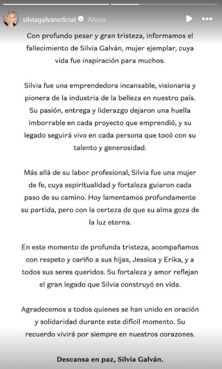Familia de Silvia Galván confirma su muerte