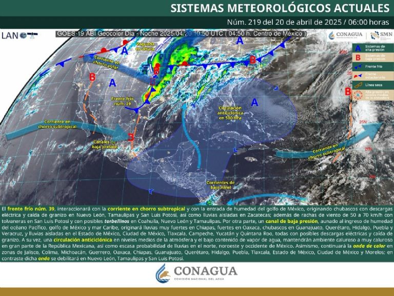 Clima en México para HOY domingo 20 de abril. Foto: CONAGUA