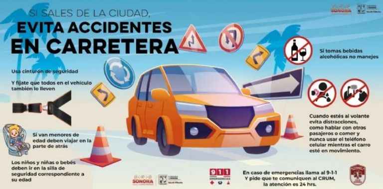 Recomendaciones del gobierno de Sonora para evitar accidentes 