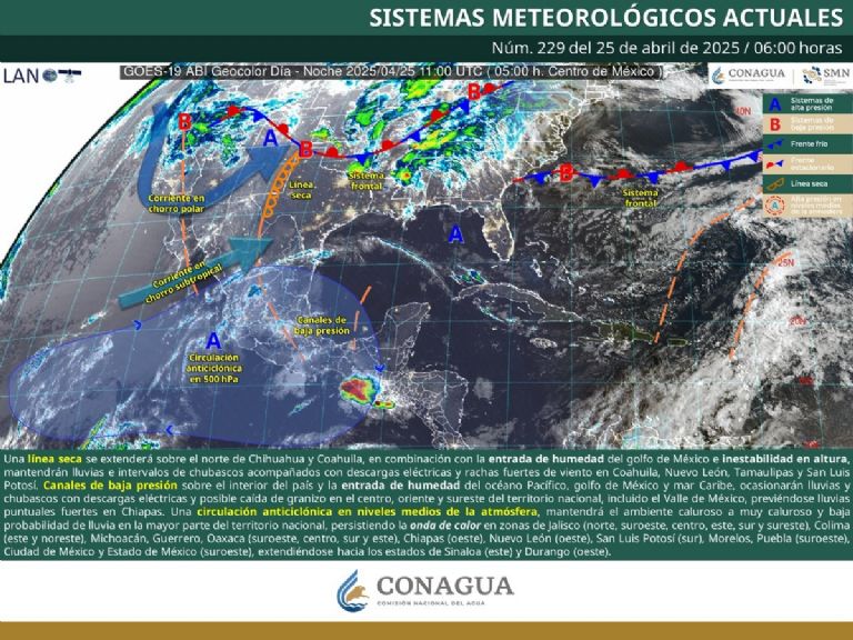 Clima en México para HOY viernes 25 de abril. Foto: CONAGUA