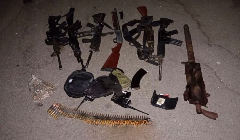 armas aseguradas en operativo