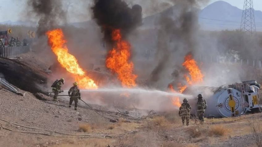 Fatal accidente en Hermosillo: Chofer de pipa de gasolina sufre volcadura y muere calcinado
