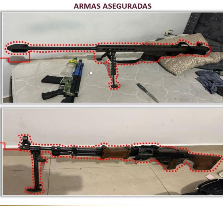 Se detectaron dos armas de fuego largas y dos armas de fuego cortas