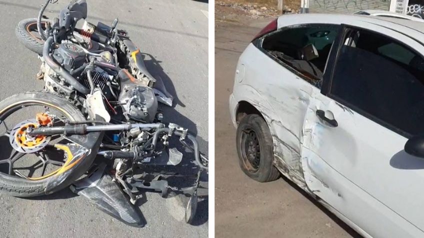 Pareja de motociclistas resulta herida de gravedad tras choque al sur de Ciudad Obregón