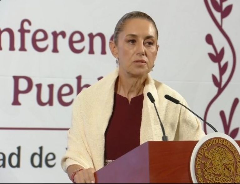 Claudia Sheinbaum Pardo durante la mañanera de este miércoles 