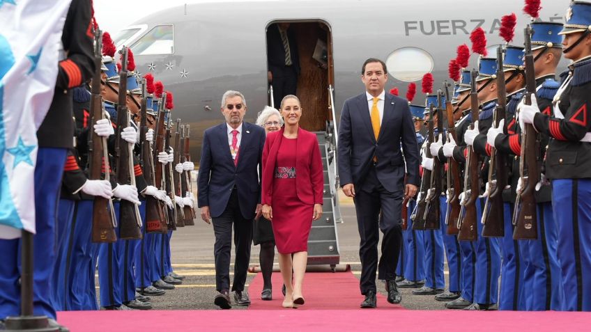 Claudia Sheinbaum llega a Honduras para participar en la Cumbre de la CELAC