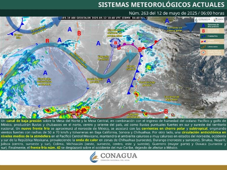 Clima en México HOY lunes 12 de mayo de 2025. Foto: Conagua