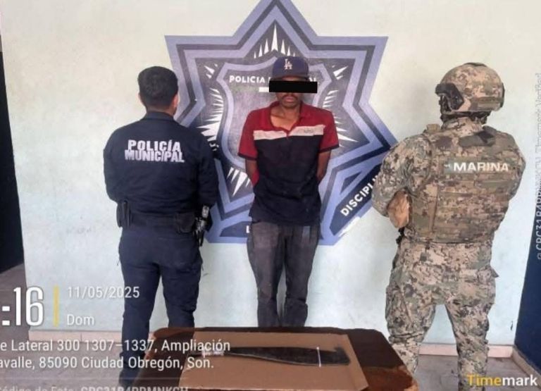 Cae presunto criminal en Ciudad Obregón, Sonora. Foto: Facebook