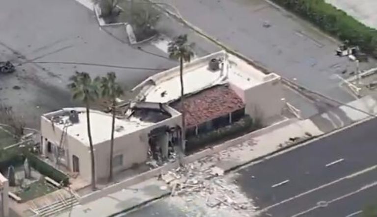 La explosión dejó algunos daños al edificio 