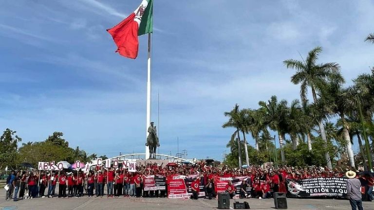 Trabajadores federales de la educación en Cajeme continúan con su lucha; no laboraron