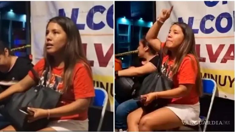 En el video se observa a la joven lanzar señalamientos en contra del secretario de Gobierno