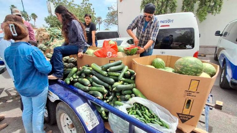 Venden estudiantes de agronomía frutas y verduras cultivadas por ellos en Hermosillo