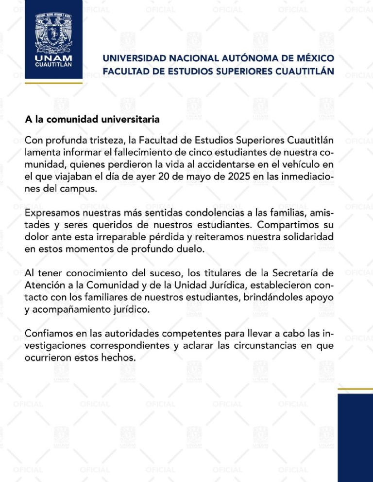 Comunicado de la UNAM