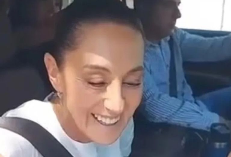 Sheinbaum en su gira por San Luis Potosi fue aboirdada por un niño