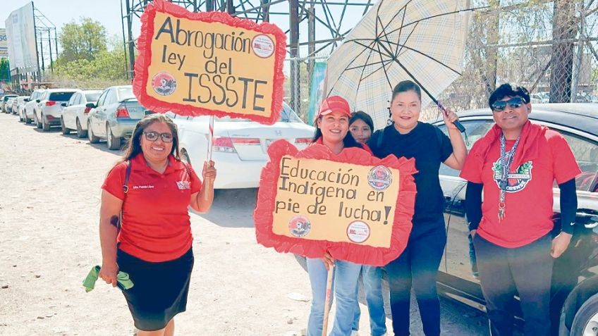 Hermosillo: Maestros se manifiestan contra reforma a la Ley del Issste