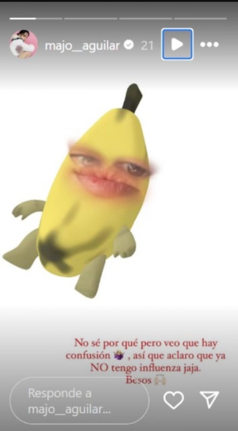 Majo Aguilar publicó una historia donde negó estar enferma 