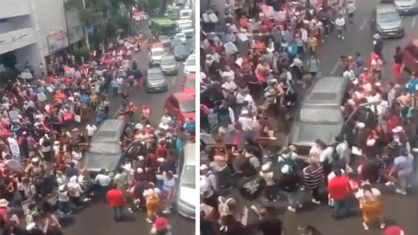 CDMX: Automovilista irrumpe protesta en San Antonio Abad; autoridades descartan lesionados