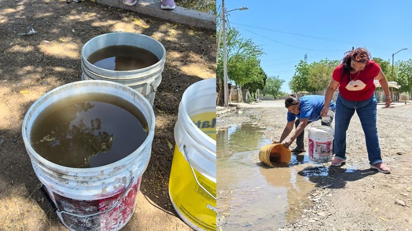 Vecinos amenazan con llevar cubetas de aguas negras al Palacio Municipal de Cajeme 