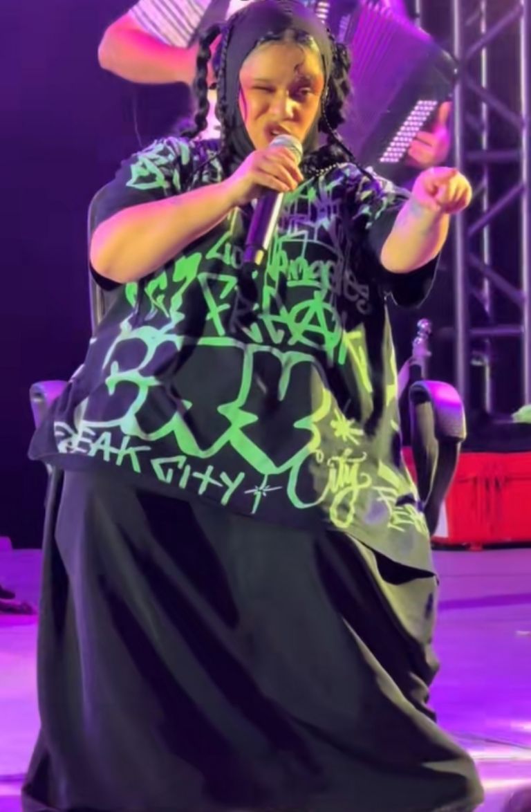 Foto mientras se encontraba cantando en el escenario/ Créditos: TikTok