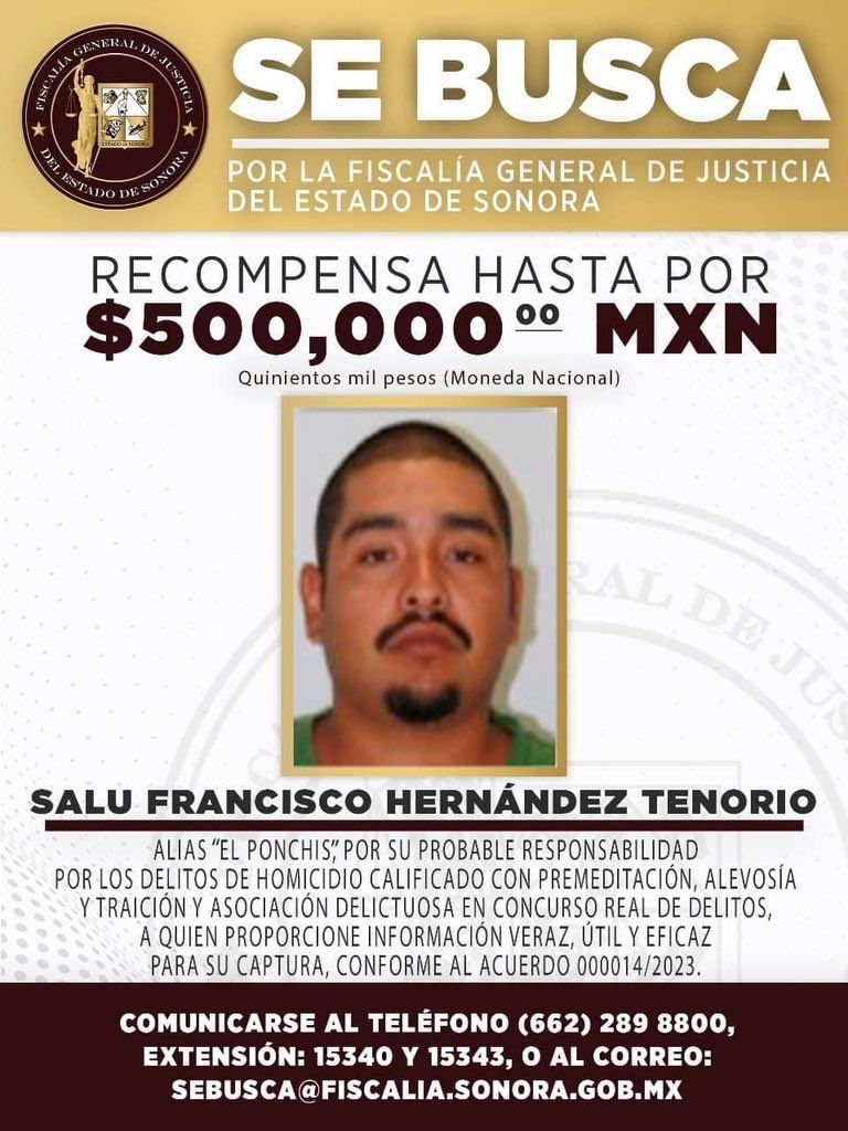 Confirman fuga de líder criminal de Sonora. Foto: FGJES
