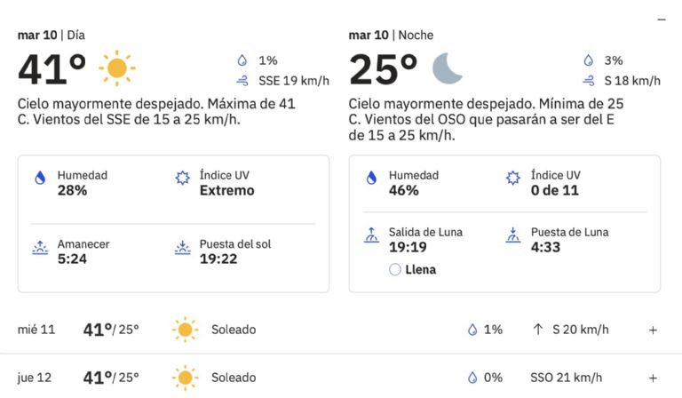 Clima en Hermosillo para HOY martes 10 de junio. Foto: Conagua