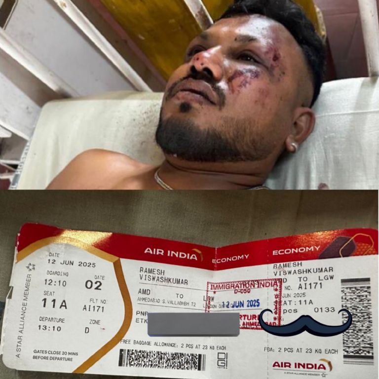 Un hombre sobrevivió al colapso de avión en India. Foto: Internet