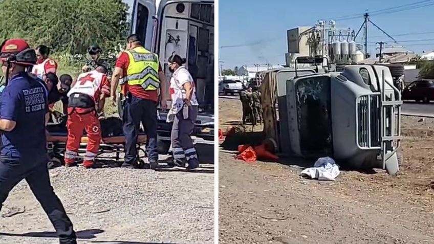 Fuerte persecución y balacera en Ciudad Obregón termina con policías y marinos volcados