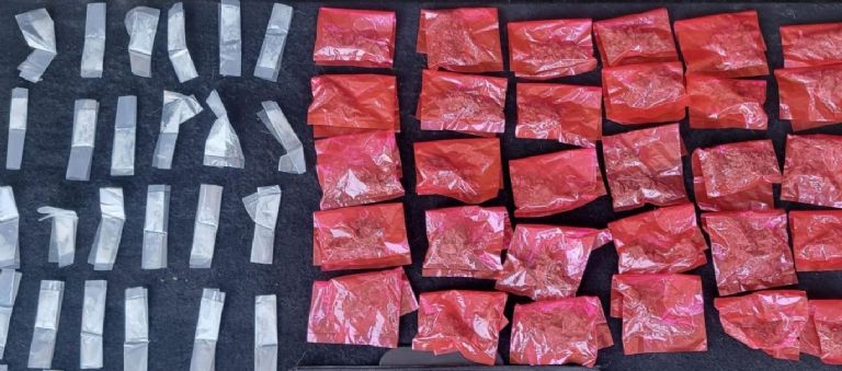 Mercancía que fue localizada por el canino 