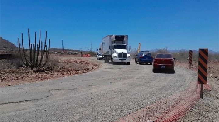 Sonora: Trabajan en libramiento San José de Guaymas en desviación provisional