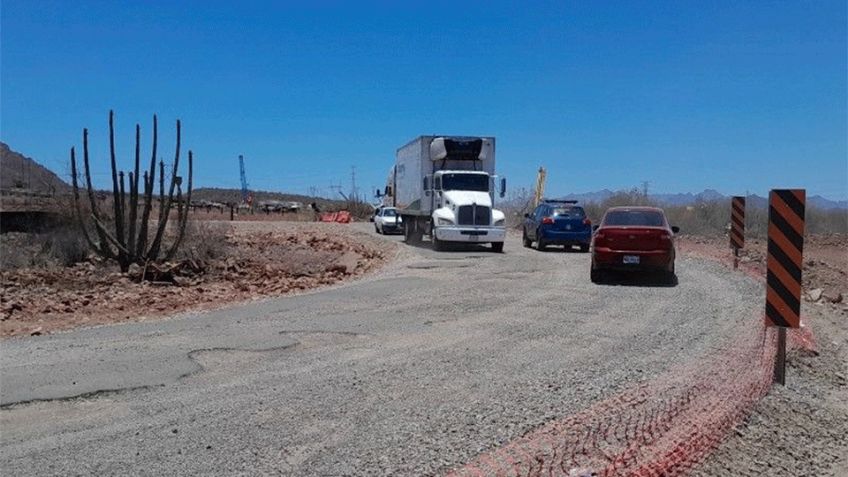 Sonora: Trabajan en libramiento San José de Guaymas en desviación provisional